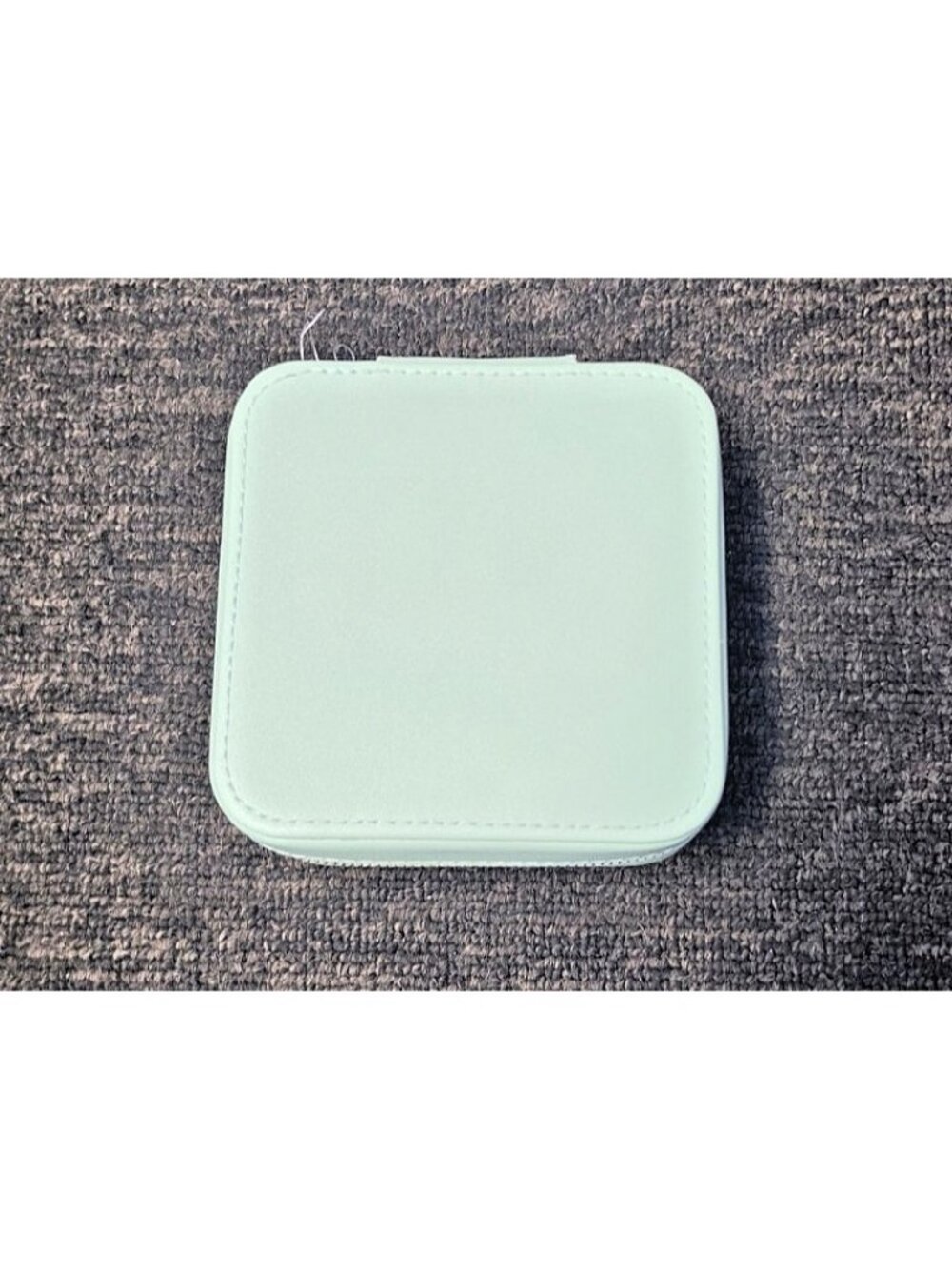 Genuine Leather Travel Jewelry Case Organizer Lychee Grain Leather Mint Green - Picture 2 of 9